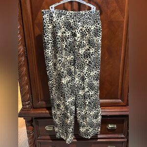 Large Animal Print Satin Pants